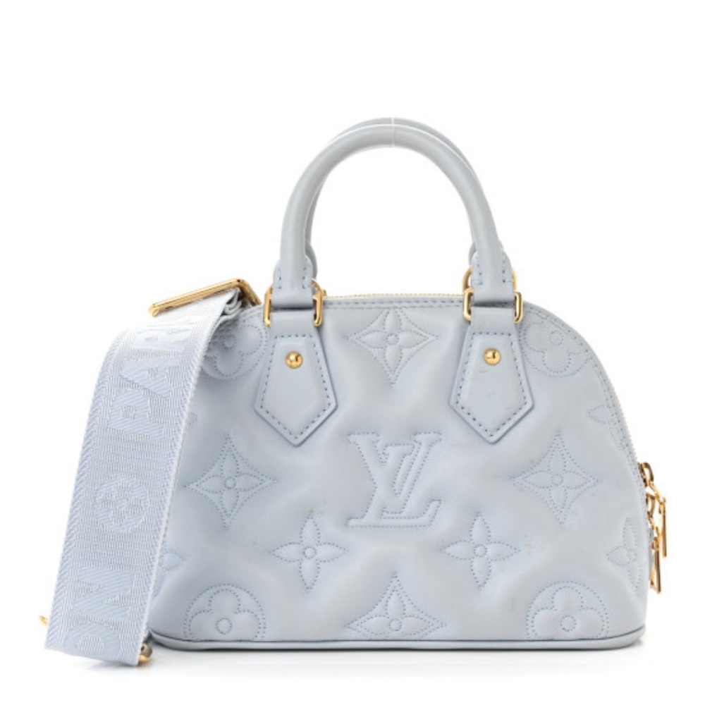 Louis Vuitton Calfskin Bubblegram Alma BB Ice Blue